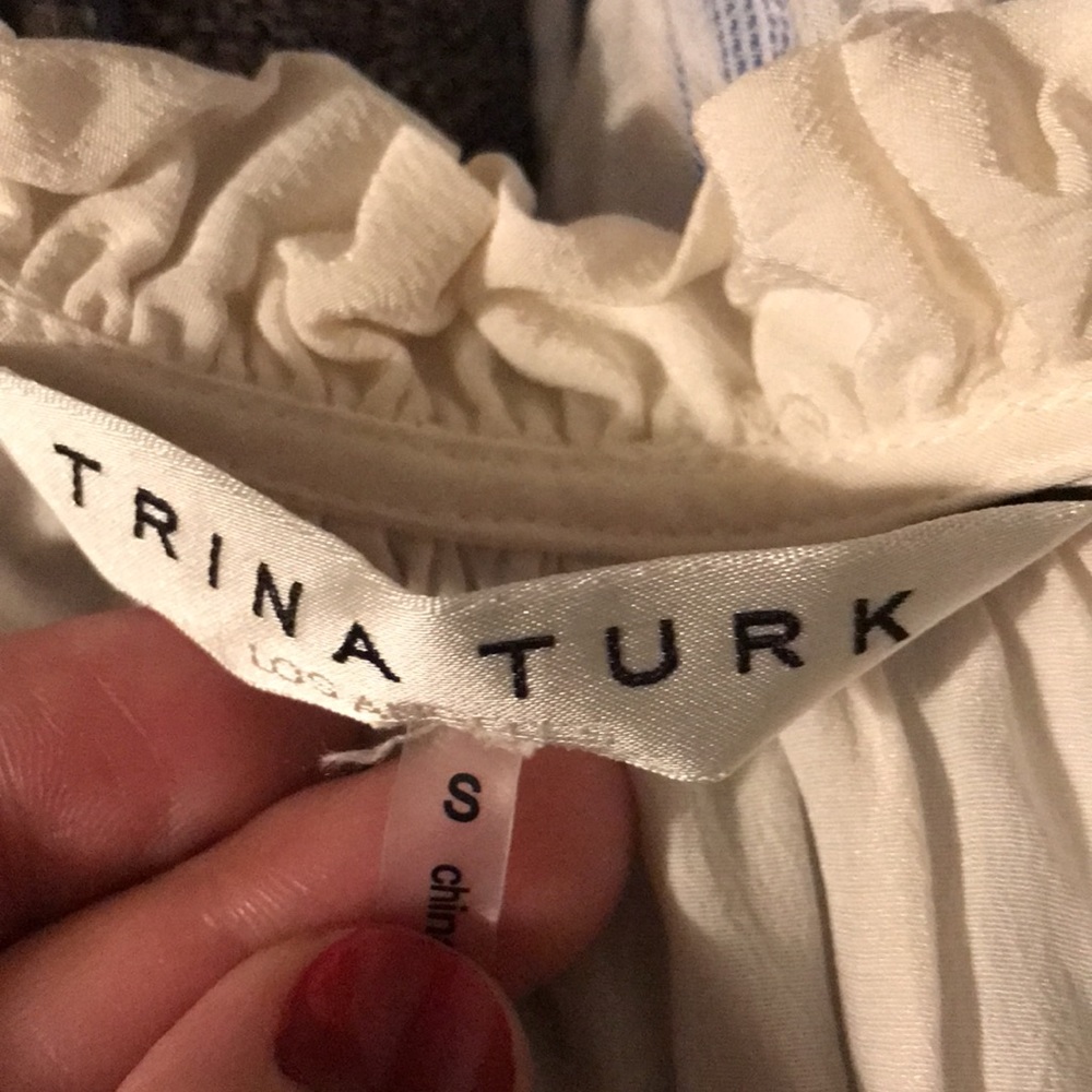 TRINA TURK Blouse Button Down Romantic Style. - Picture 6 of 7